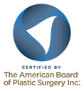 American Board of Plastic Surgery certification logo.