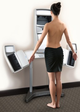 Woman posing for Vectra imaging.